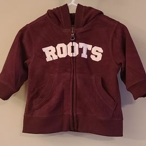 Roots very soft wine colored zip up hoodie